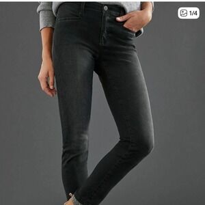 AG Adriano Goldschmied Stevie Ankle Slim‎ Straight Leg Black Jeans